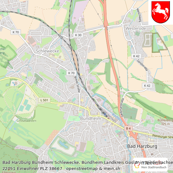 Bad Harzburg B?ndheim Schlewecke, B?ndheim  Lageplan